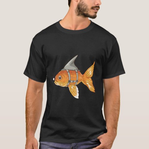 Goldfish With Shark Fin Angler T_Shirt