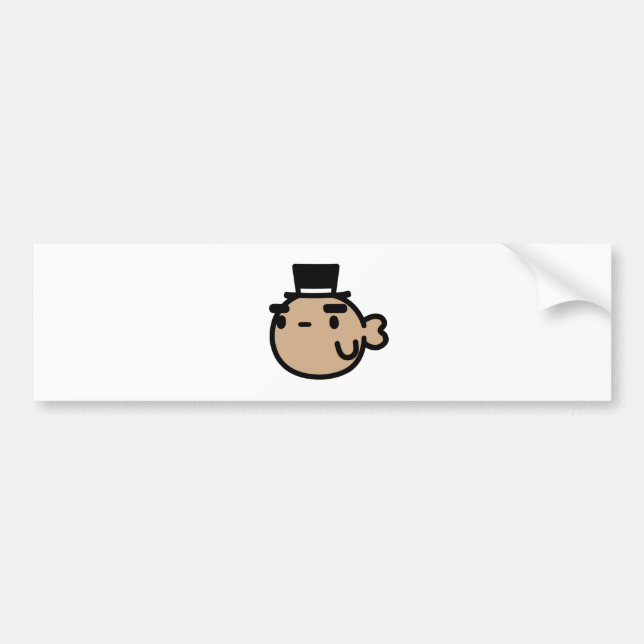 Goldfish With Top Hat Bumper Sticker (Front)