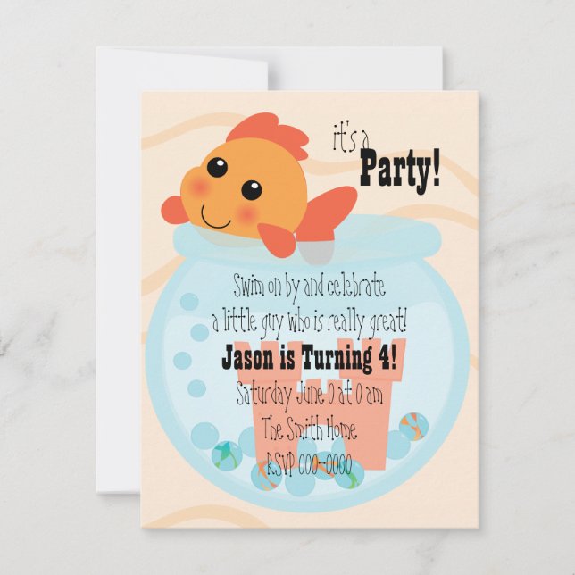 Goldfishy in a Bowl Invitation (Front)