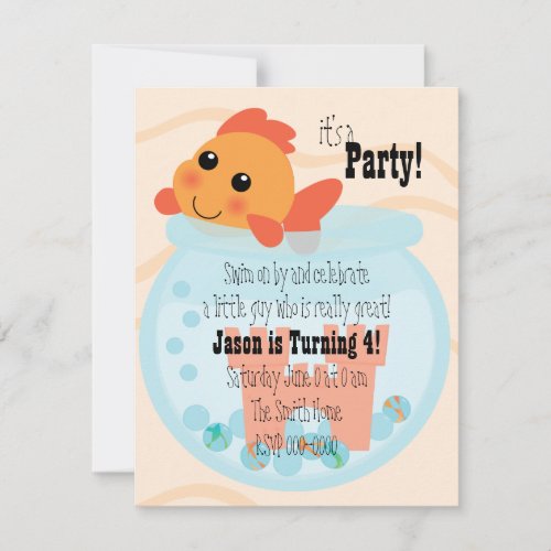 Goldfishy in a Bowl Personalized Invite