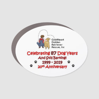 GoldHeart 20th Anniversary Car Magnet