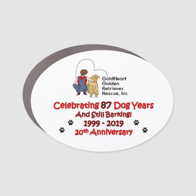 GoldHeart 20th Anniversary Car Magnet (Front)
