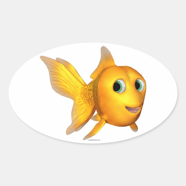 Goldie Fish Oval Stickers (Front)