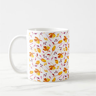 Goldie - Gold and Magenta Poppies Watercolor Flora Coffee Mug
