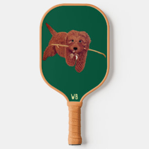Goldie Golden Dog Green Carbon Fiber Pickleball Paddle