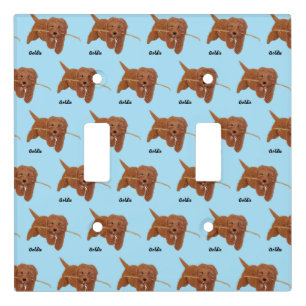 Goldie Golden Doodle Blue Light Switch Cover