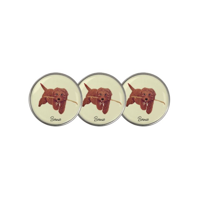 Goldie Golden Doodle Golf Balls Ball Marker (3 Up)