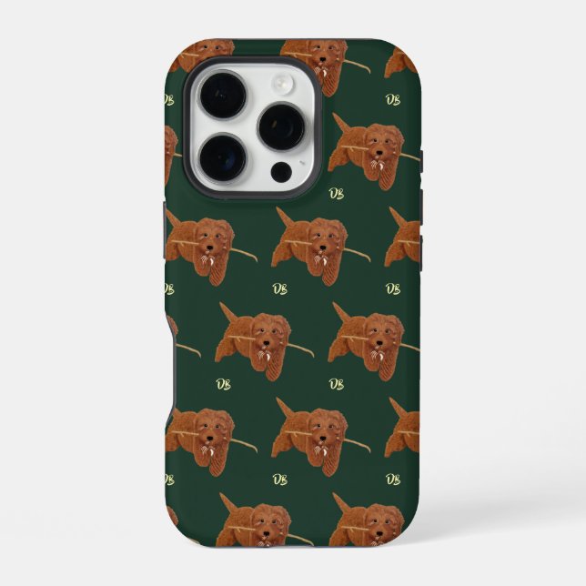 Goldie Golden Doodle Green iPhone Case (Back)