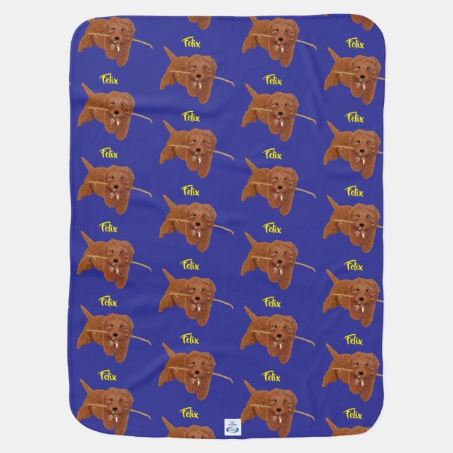 Goldie Golden Doodle Reversible Baby Blanket (Back)