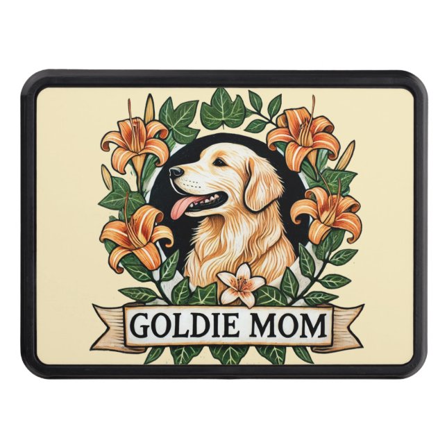 Goldie Mom Golden Retriever Dog Moms               Hitch Cover (Front)