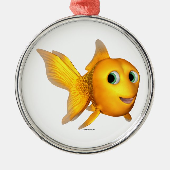 Goldie the Toon Goldfish Metal Ornament (Front)