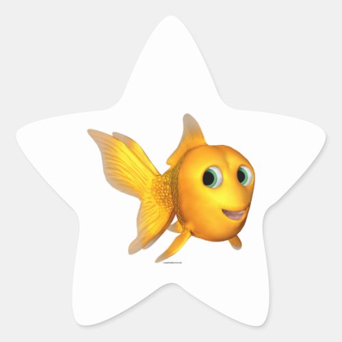 Goldie the Toon Goldfish Star Sticker