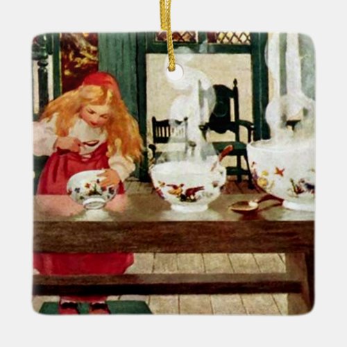 Goldilocks and the Porridge by Jessie W Smith Ceramic Ornament