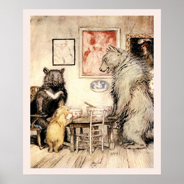 Goldilocks and The Three Bears by Arthur Rackham Poster (Front)