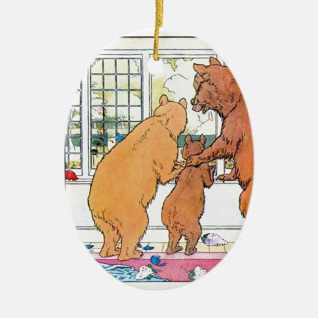 Goldilocks and The Three Bears Ceramic Ornament (Front)