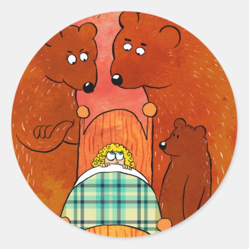 Goldilocks and the Three Bears Classic Round Sticker