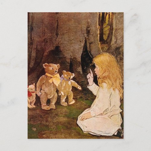 âœGoldilocks and the Three Bearsâ Postcard