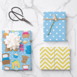 Goldilocks and The Three Bears Wrapping Paper Sheets