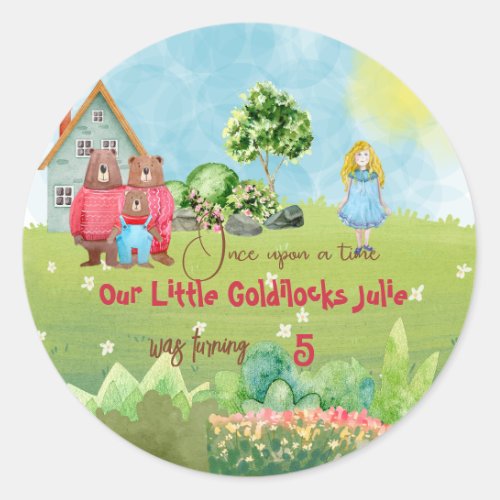 Goldilocks  Birthday Sticker