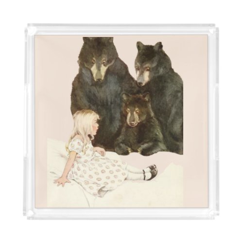 Goldilocks  the 3 Bears Vintage Illustrations Acrylic Tray
