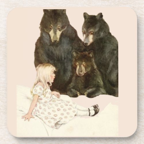 Goldilocks  the 3 Bears Vintage Illustrations Beverage Coaster