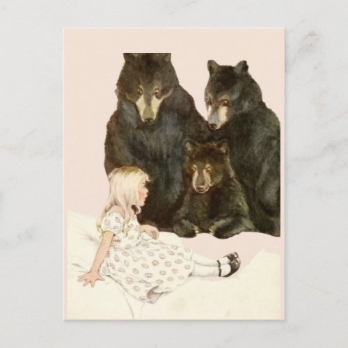 Goldilocks  the 3 Bears Vintage Illustrations  Postcard