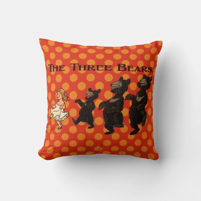 Goldilocks & The Three Bears - Children's Book Throw Pillow (Front)