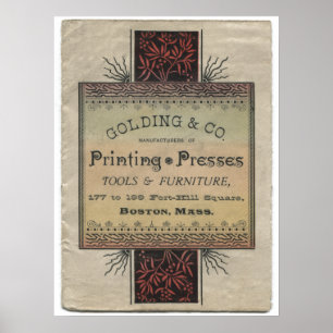 Golding letterpress printing press advertisement poster