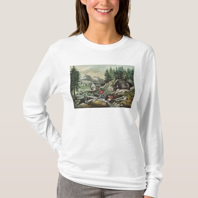 Goldmining in California, 1871 T-Shirt (Front)