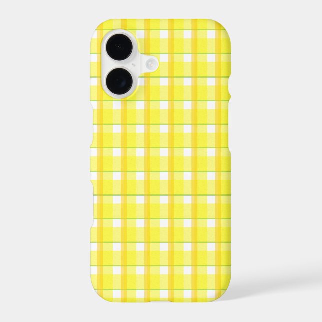 Golds and Yellow Plaid Checks iPhone Case (Back)
