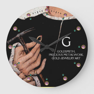 GOLDSMITH,PRECIOUS METALWORKER,GOLD JEWELRY ART LARGE CLOCK