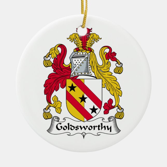 Goldsworthy Family Crest Ceramic Ornament (Front)