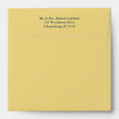 Goldtone and Teal Scrolls Square Envelope (Back (Top Flap))
