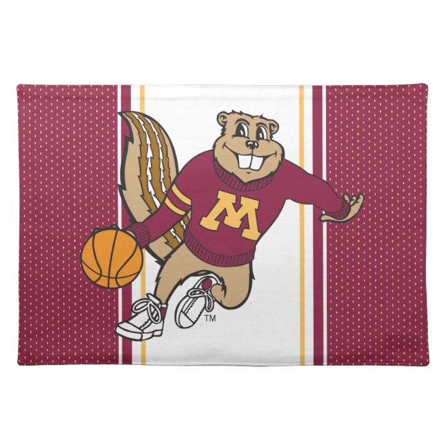 Goldy Gopher Basketball Cloth Placemat (Front)