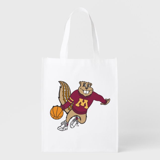 Goldy Gopher Basketball Grocery Bag (Front)