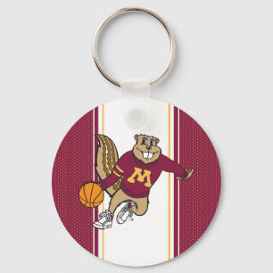 Goldy Gopher Basketball Keychain