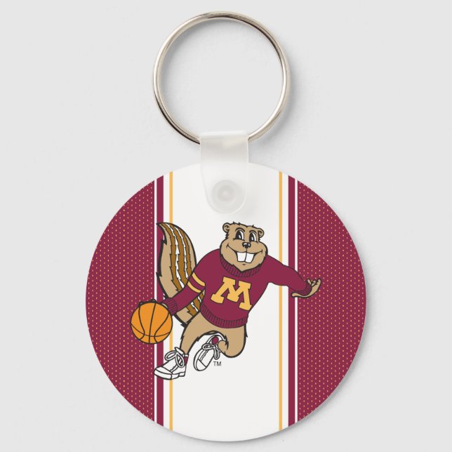 Goldy Gopher Basketball Keychain (Front)