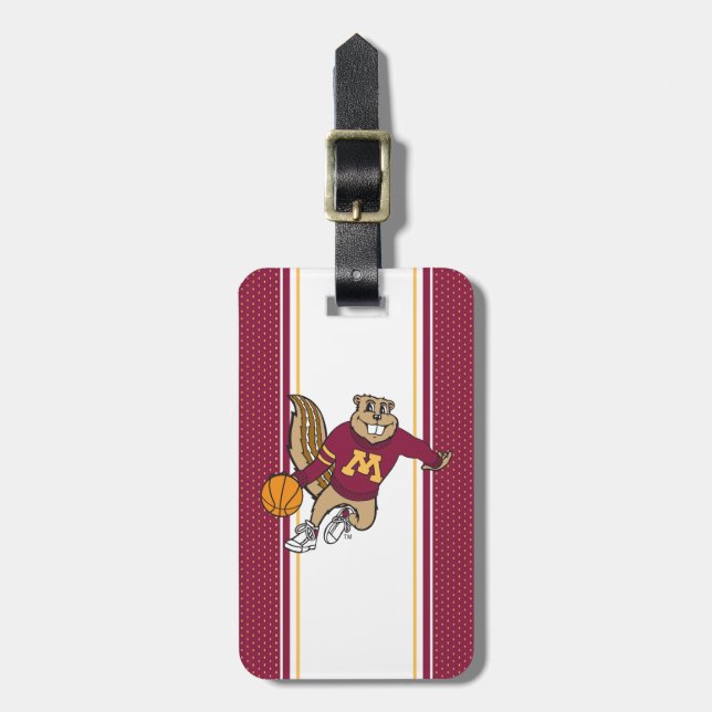 Goldy Gopher Basketball Luggage Tag (Front Vertical)