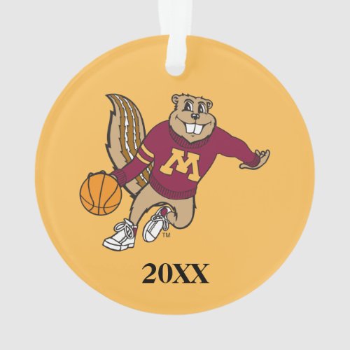 Goldy Gopher Basketball with Year Ornament