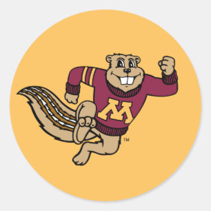 Goldy Gopher Classic Round Sticker