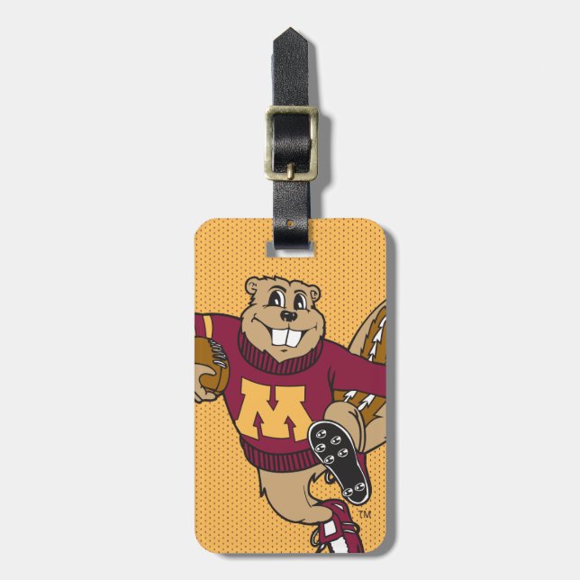 Goldy Gopher Football - Heisman Pose Luggage Tag (Front Vertical)