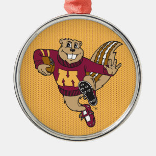 Goldy Gopher Football - Heisman Pose Metal Ornament