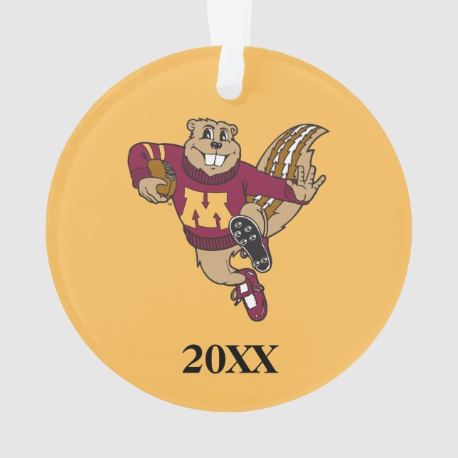 Goldy Gopher Football - Heisman Pose Ornament (Back)
