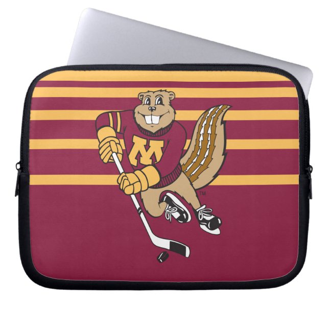 Goldy Gopher Hockey Laptop Sleeve (Front)