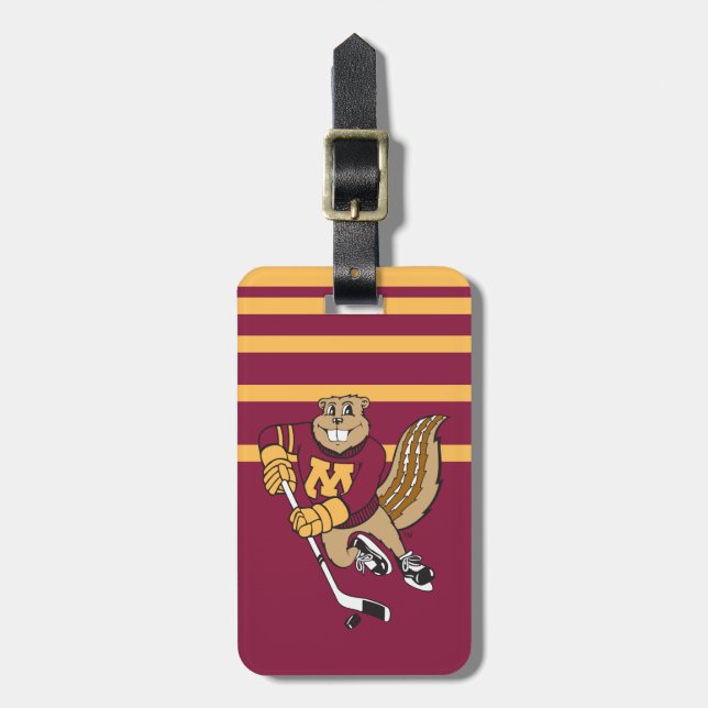 Goldy Gopher Hockey Luggage Tag (Front Vertical)