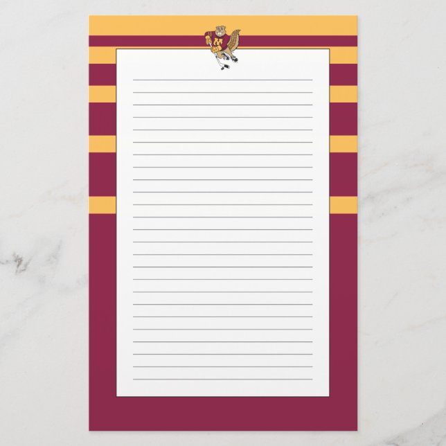 Goldy Gopher Hockey Stationery (Front)