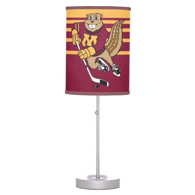 Goldy Gopher Hockey Table Lamp (Front)