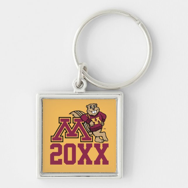 Goldy Gopher M with Class Year Keychain (Front)