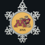 Goldy Gopher M with Class Year Snowflake Pewter Christmas Ornament<br><div class="desc">Check out these official University of Minnesota designs that are perfect for incoming students,  recent graduates,  or alumni. Personalize your own Minnesota merchandise on Zazzle.com with your name or class year. Try adding text using various fonts & view a preview of your design!</div>