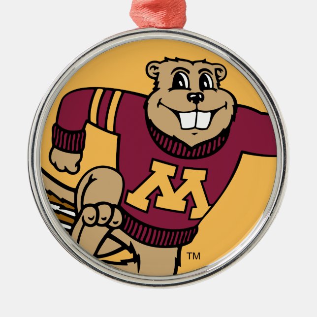 Goldy Gopher Metal Ornament (Front)